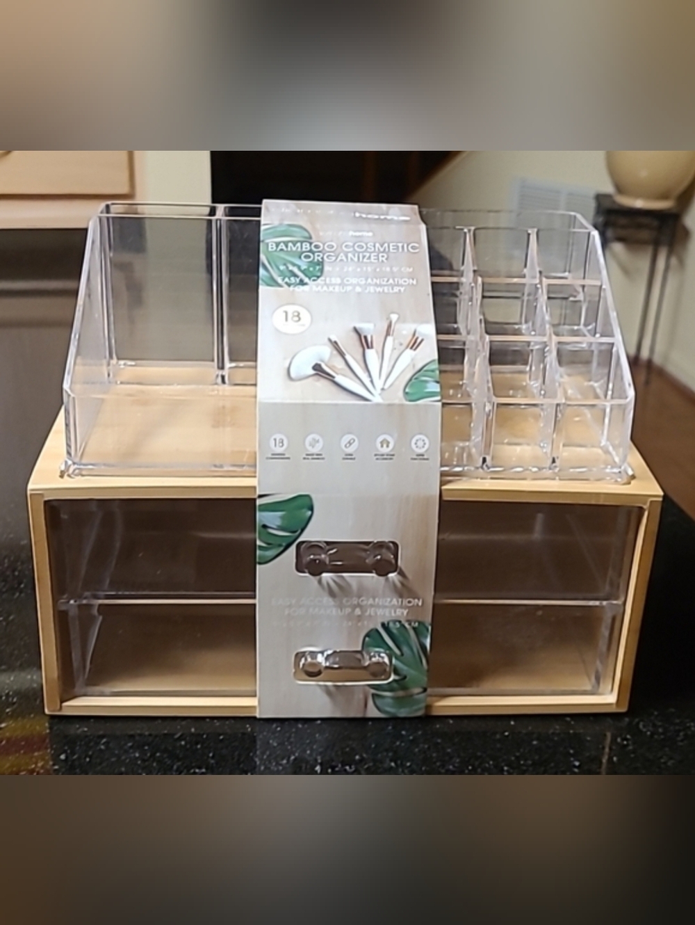Bamboo & Acrylic Cosmetic Organizer
